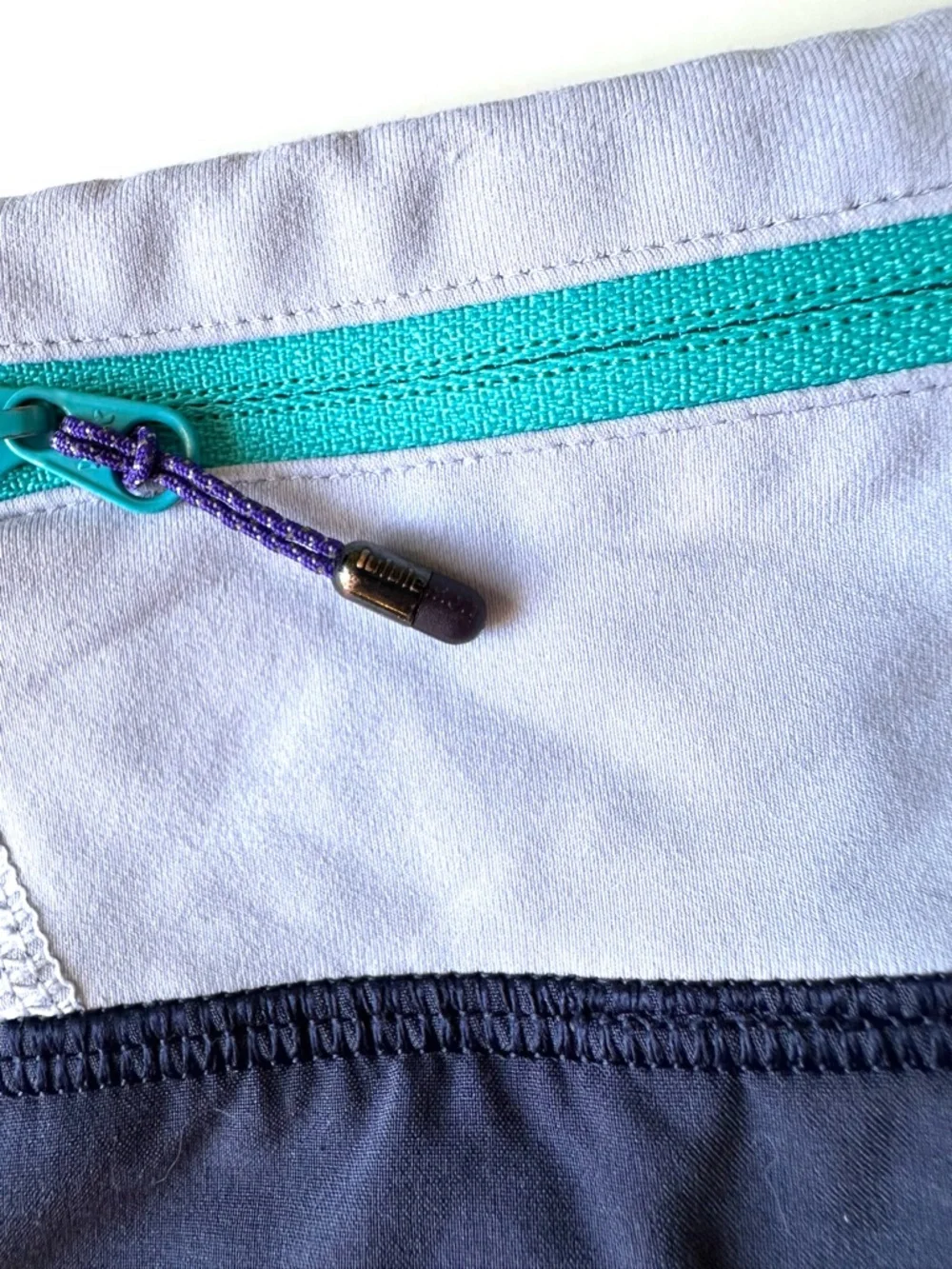 Lululemon Athletic Shorts Women’s Sz 8 Navy with Light Mint & Lavender Waistband